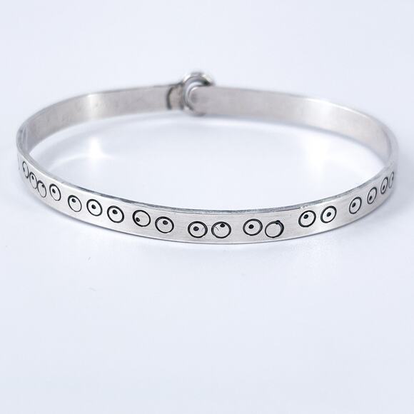 Vintage Sterling Silver 925 Buckle Motif Bangle Bracelet - Picture 4 of 9